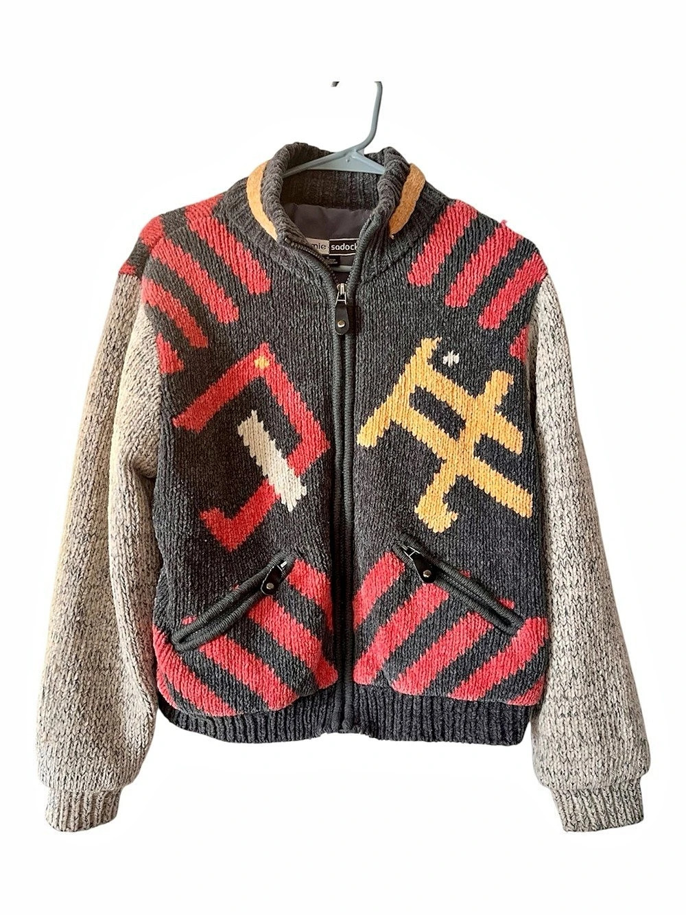 Jamie Sadock Vintage Geometric Varsity Jacket